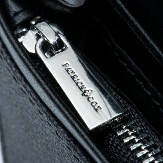 PATRICK COX プレイドキングス ファスナー付き長財布 ブラック