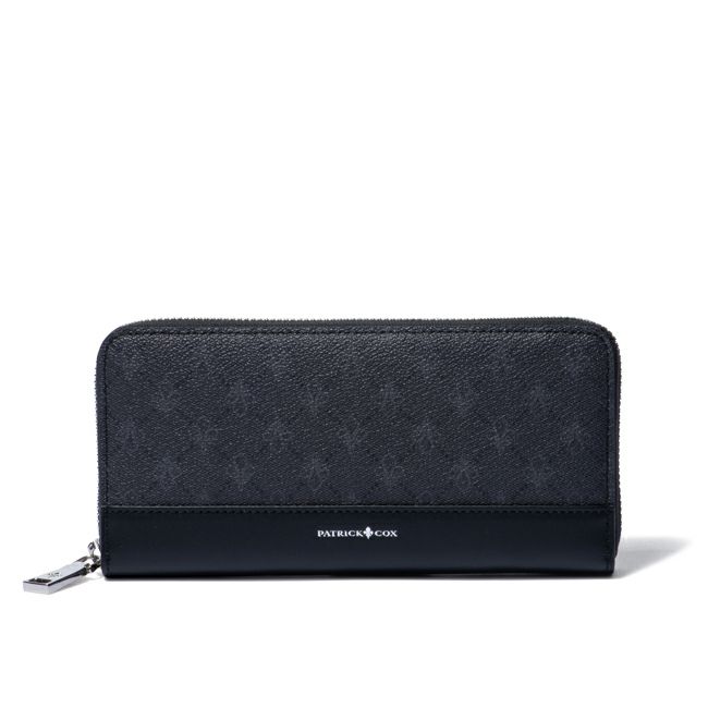 PATRICK COX プレイドキングス ラウンドファスナー長財布 ブラック