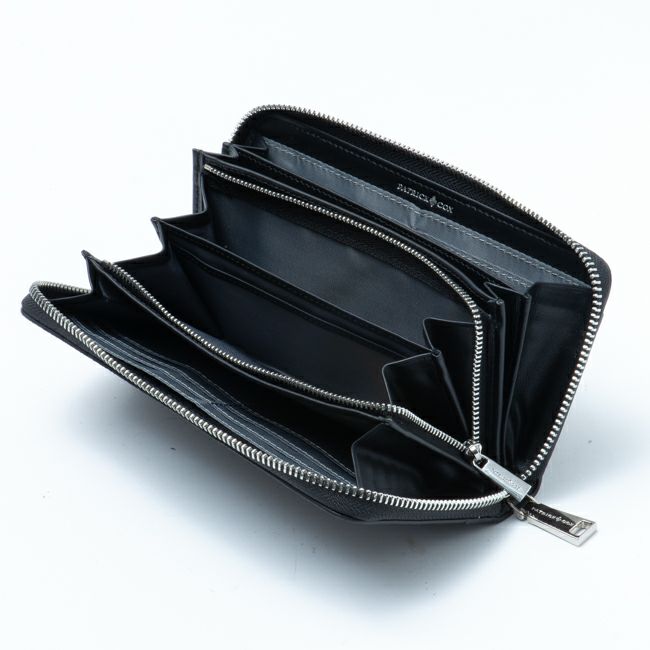 PATRICK COX プレイドキングス ラウンドファスナー長財布 グレー