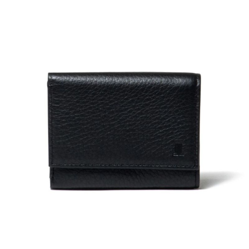 LANVIN COLLECTION DEER SKIN 小銭入れ付き三つ折り財布 ブラック