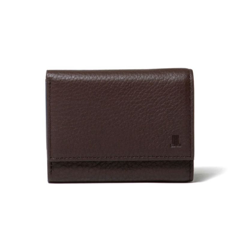 LANVIN COLLECTION DEER SKIN 小銭入れ付き三つ折り財布 チョコ