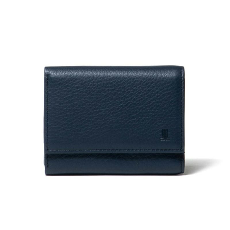 LANVIN COLLECTION DEER SKIN 小銭入れ付き三つ折り財布 ネイビー