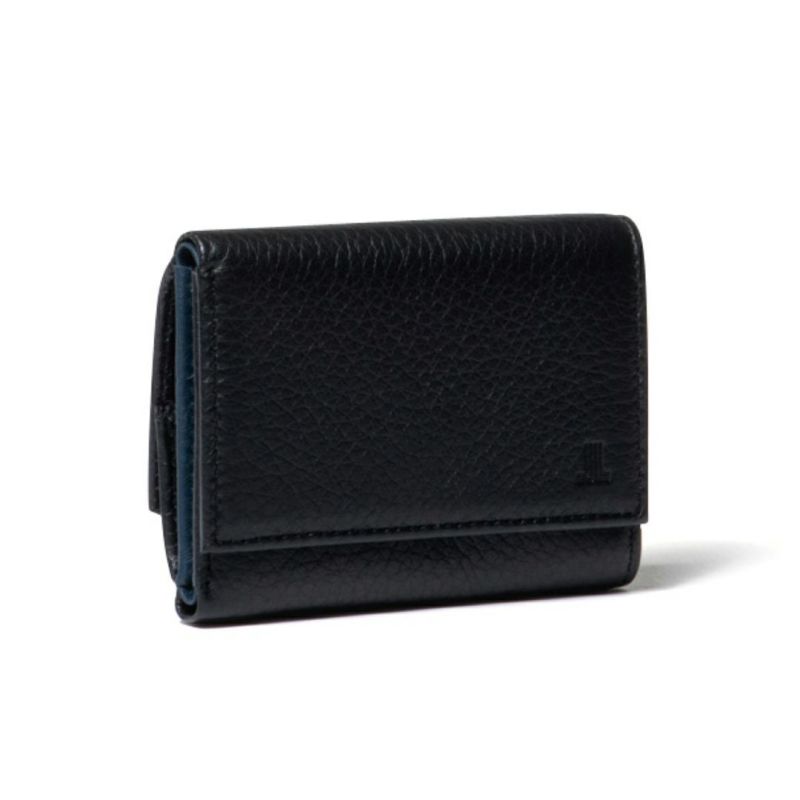 LANVIN COLLECTION DEER SKIN 小銭入れ付き三つ折り財布 ブラック