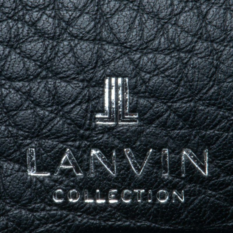 LANVIN COLLECTION DEER SKIN 小銭入れ付き三つ折り財布 ブラック