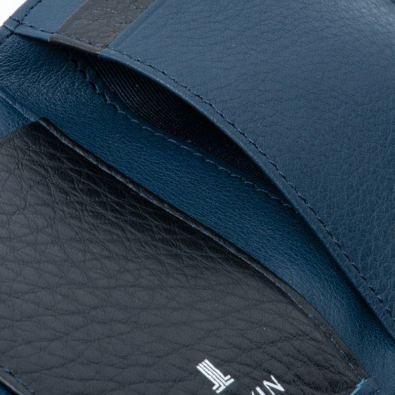 LANVIN COLLECTION DEER SKIN 小銭入れ付き三つ折り財布 ブラック