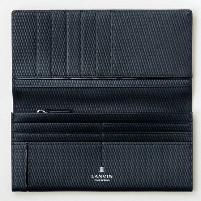 LANVIN COLLECTION LEATHER COMBINATION かぶせ型長財布 ブラック