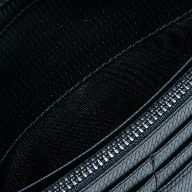 LANVIN COLLECTION LEATHER COMBINATION かぶせ型長財布 ブラック