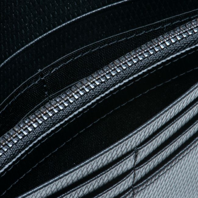 LANVIN COLLECTION LEATHER COMBINATION かぶせ型長財布 ブラック