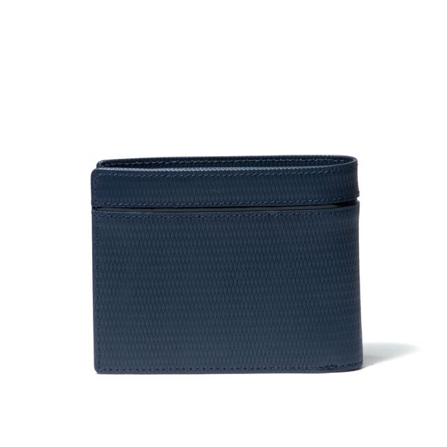 LANVIN COLLECTION LEATHER COMBINATION 小銭入れ付き二つ折り財布 ネイビー