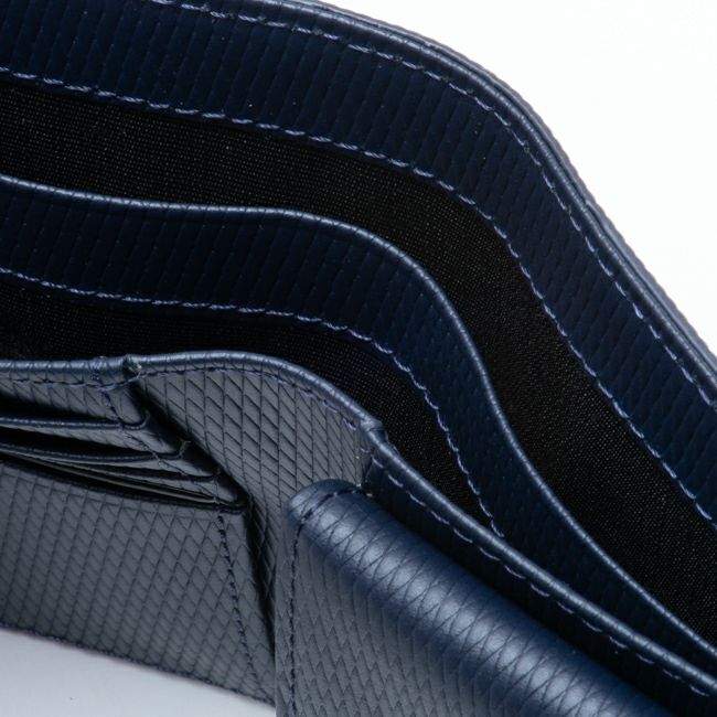 LANVIN COLLECTION LEATHER COMBINATION 小銭入れ付き二つ折り財布 ネイビー