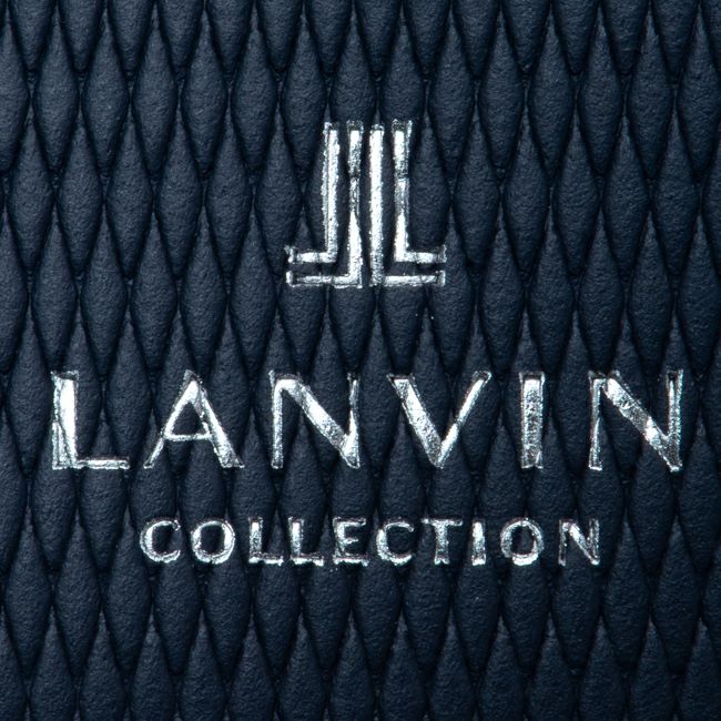 LANVIN COLLECTION LEATHER COMBINATION 小銭入れ付き二つ折り財布 ネイビー
