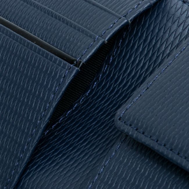 LANVIN COLLECTION LEATHER COMBINATION 小銭入れ付き二つ折り財布 ネイビー