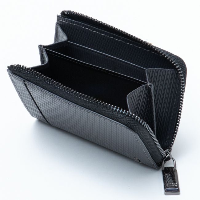 LANVIN COLLECTION LEATHER COMBINATION L字ファスナー型小銭入れ グレー