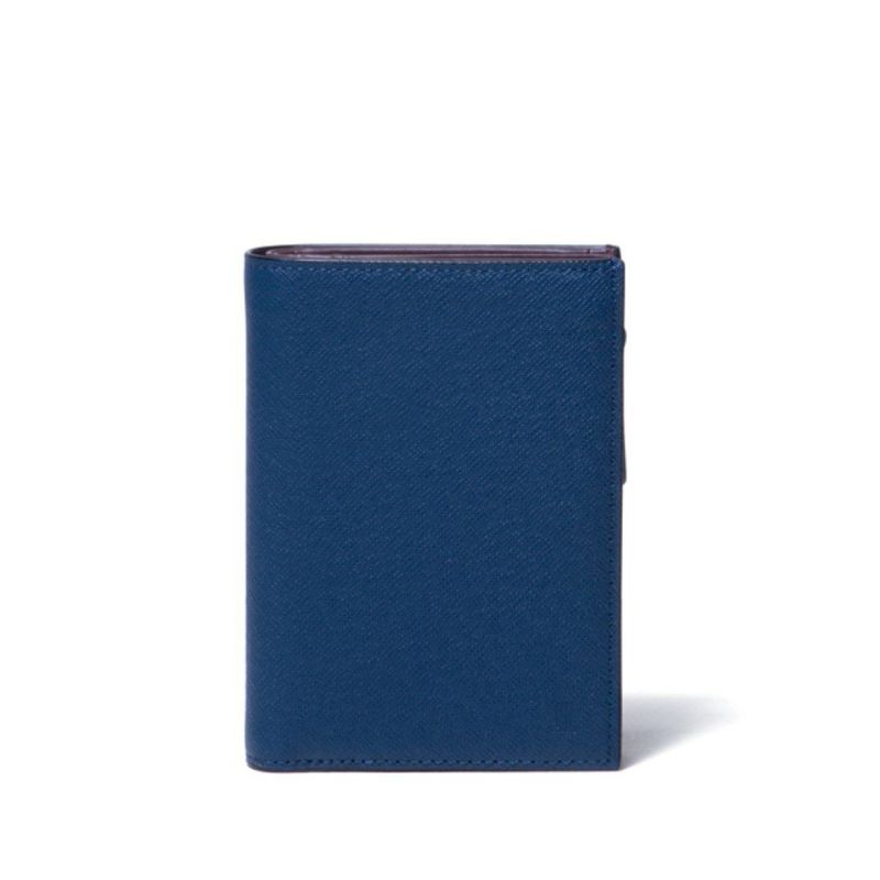 LANVIN COLLECTION couleur du vin 小銭入れ付き二つ折り財布(縦型) ブルー