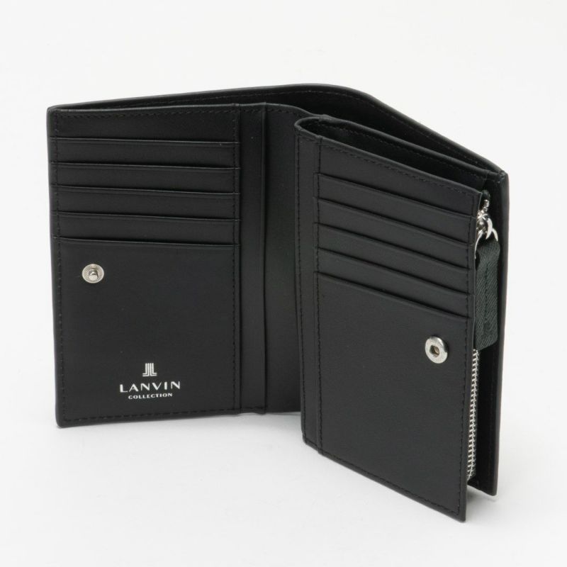 LANVIN COLLECTION couleur du vin 小銭入れ付き二つ折り財布(縦型) グリーン