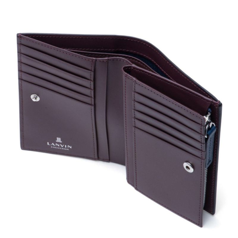 LANVIN COLLECTION couleur du vin 小銭入れ付き二つ折り財布(縦型) ブルー