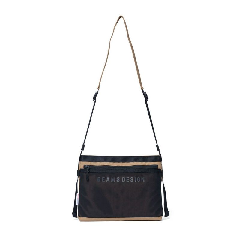 BEAMS DESIGN ELASTIC MESH ショルダーバッグ【BMMH0BS1】 サンドベージュ