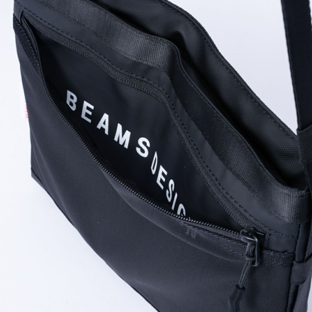 BEAMS DESIGN ELASTIC MESH ショルダーバッグ【BMMH0BS1】 ブラック