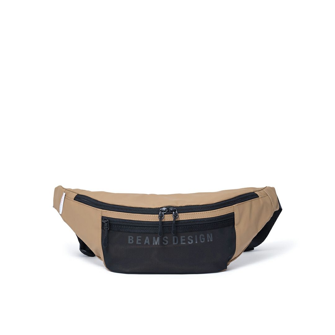BEAMS DESIGN ELASTIC MESH ボディバッグ【BMMH0BS2】 サンドベージュ