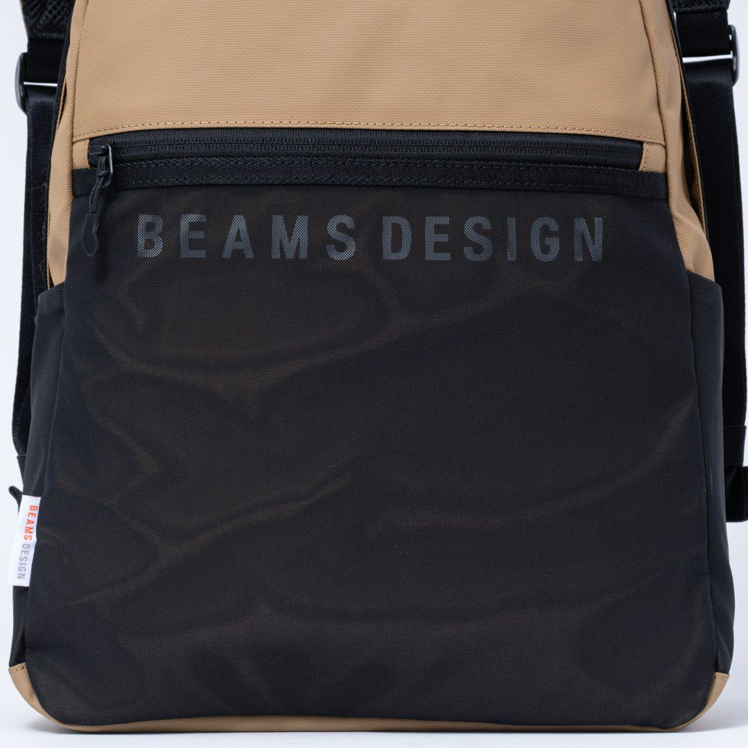 BEAMS DESIGN ELASTIC MESH バックパック【BMMH0BR1】 サンドベージュ