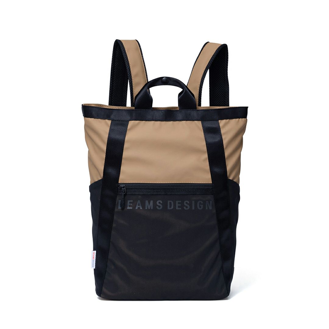 BEAMS DESIGN ELASTIC MESH 2WAYバックパック【BMMH0BR2】 サンドベージュ