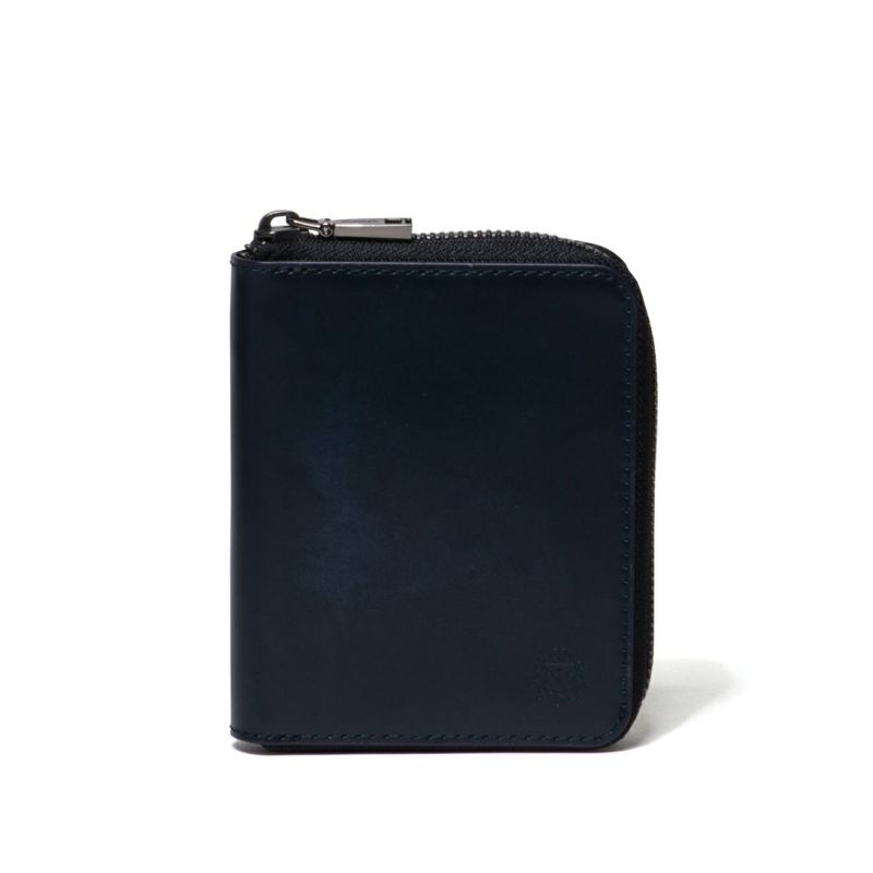 Dubeige ADVAN LEATHER ラウンドファスナー縦型折り財布 ネイビー