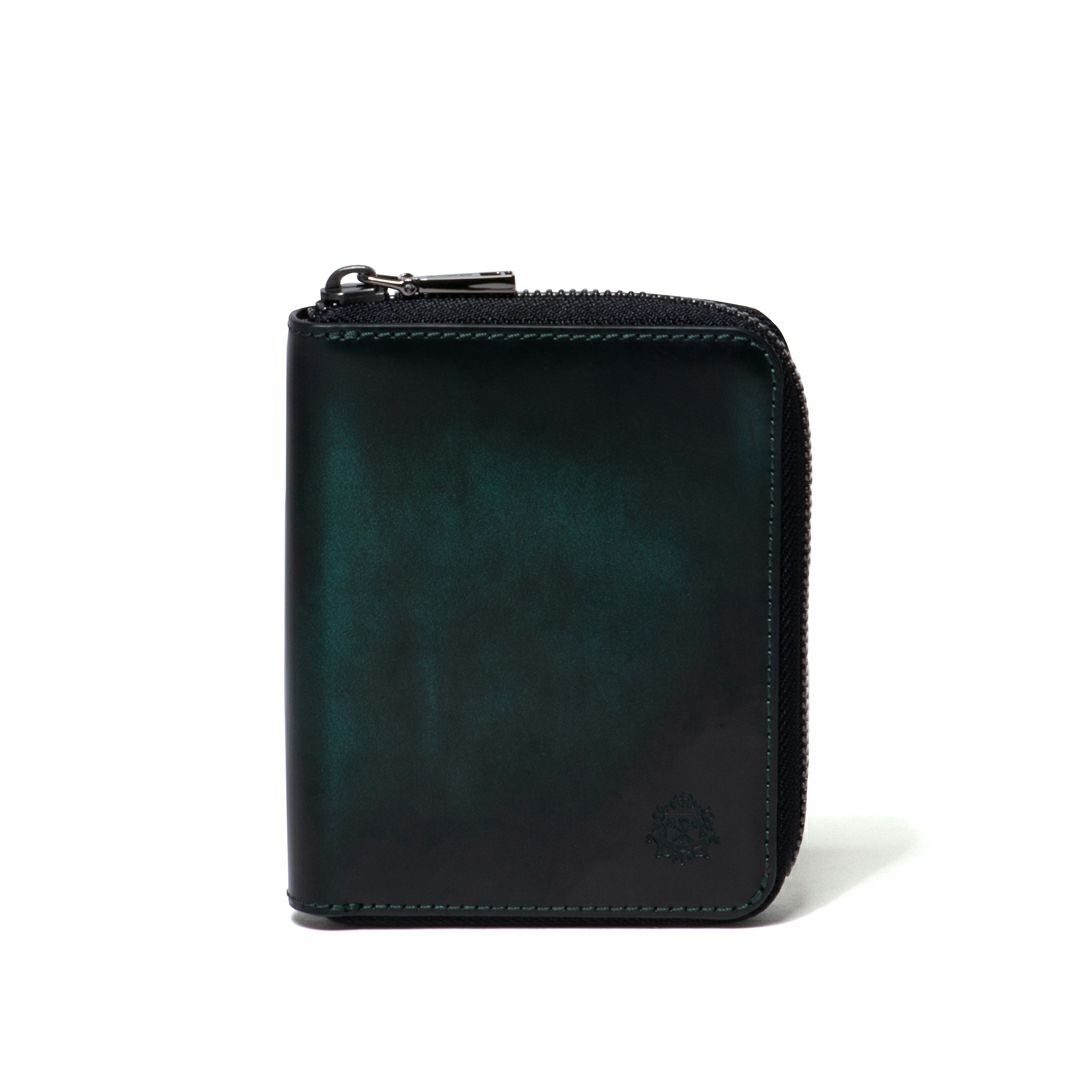 Dubeige ADVAN LEATHER ラウンドファスナー縦型折り財布 グリーン