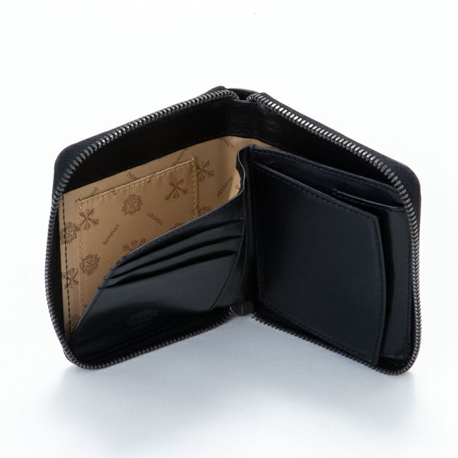 Dubeige ADVAN LEATHER ラウンドファスナー縦型折り財布 ボルドー