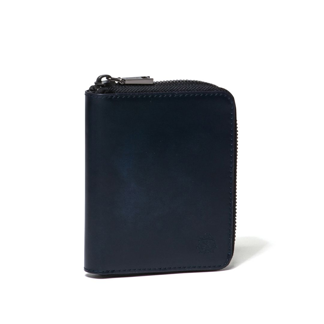 Dubeige ADVAN LEATHER ラウンドファスナー縦型折り財布 ネイビー