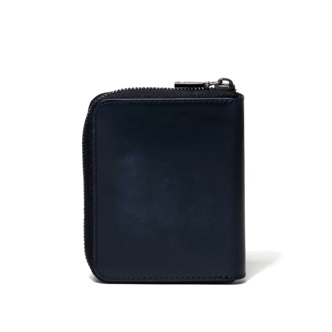 Dubeige ADVAN LEATHER ラウンドファスナー縦型折り財布 ネイビー
