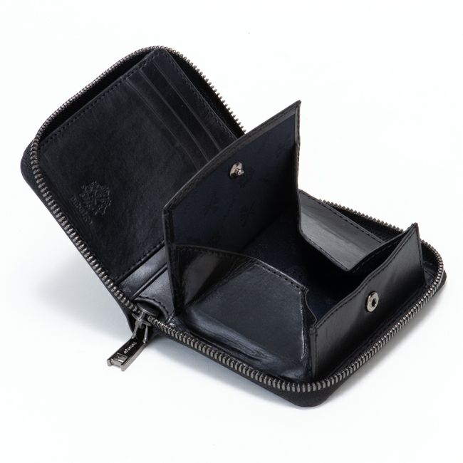 Dubeige ADVAN LEATHER ラウンドファスナー縦型折り財布 ネイビー