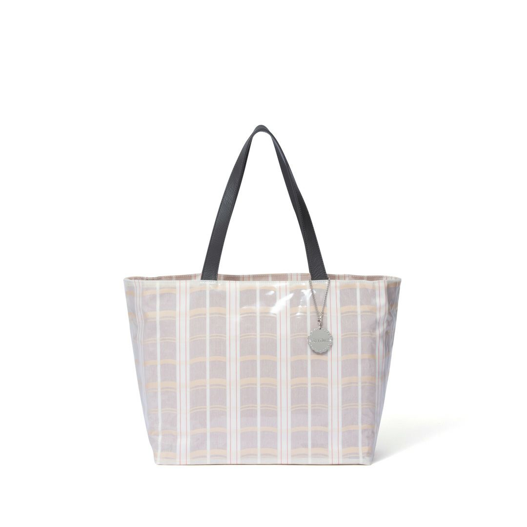 SHiME FLOWER ラミーチェック トート ホワイト