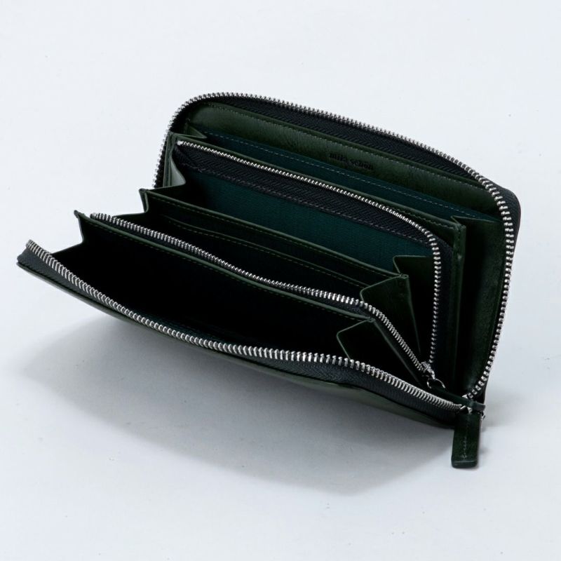 mila schon SHADOW SMOOTH ラウンドファスナー長財布 グリーン
