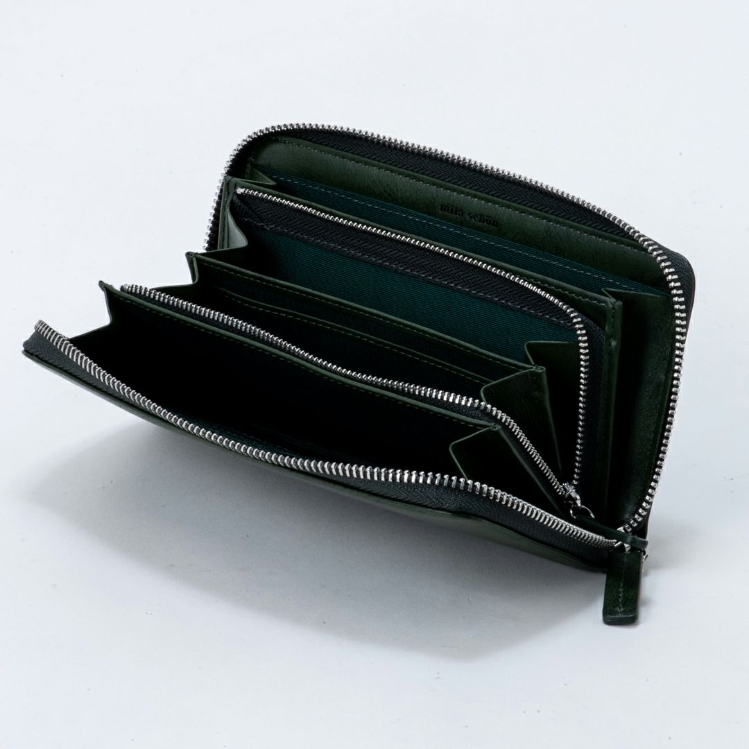 mila schon SHADOW SMOOTH ラウンドファスナー長財布 グリーン