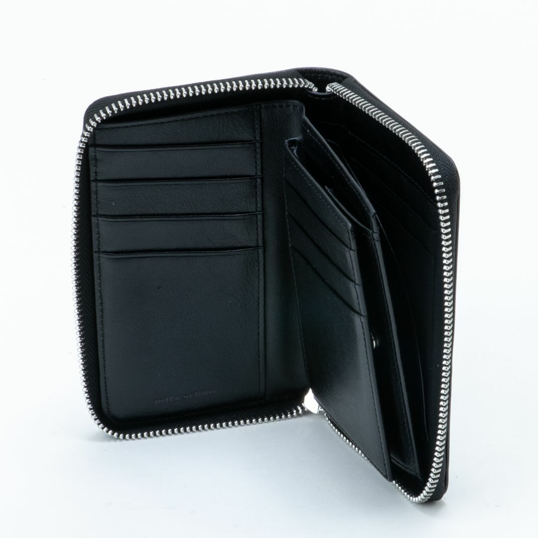 mila schon SHADOW SMOOTH ラウンドファスナー折り財布(縦型) ブラック