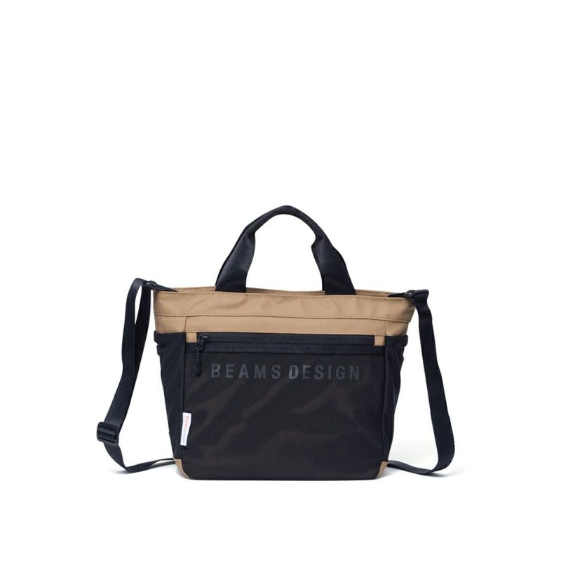 BEAMS DESIGN ELASTIC MESH 2WAYトートバッグ サンドベージュ