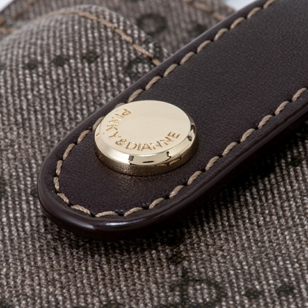 PINKY&DIANNE フラワーペイント スマホショルダー ブラウン