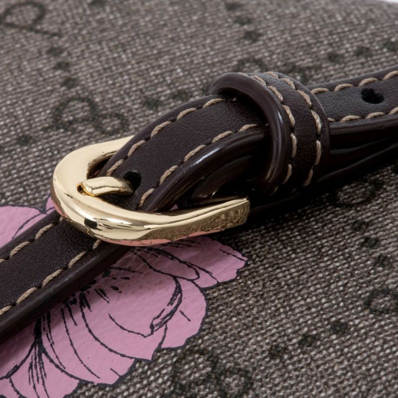 PINKY&DIANNE フラワーペイント スマホショルダー ブラウン