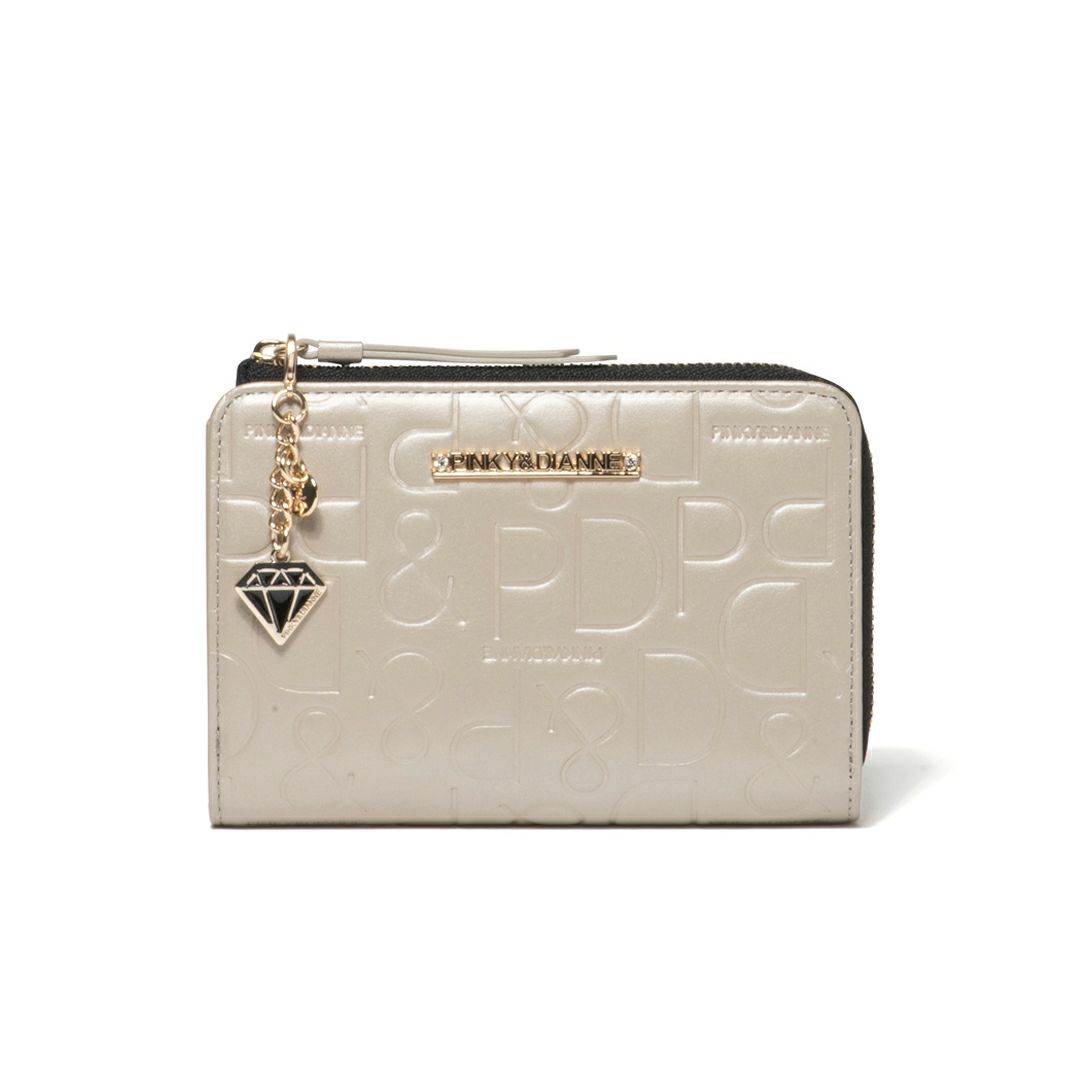 PINKY&DIANNE カヌレ L字ファスナー折り財布 ゴールド