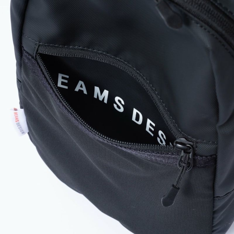 BEAMS DESIGN ELASTIC MESH ボディバッグ【BMMH0BS4】 ブラック
