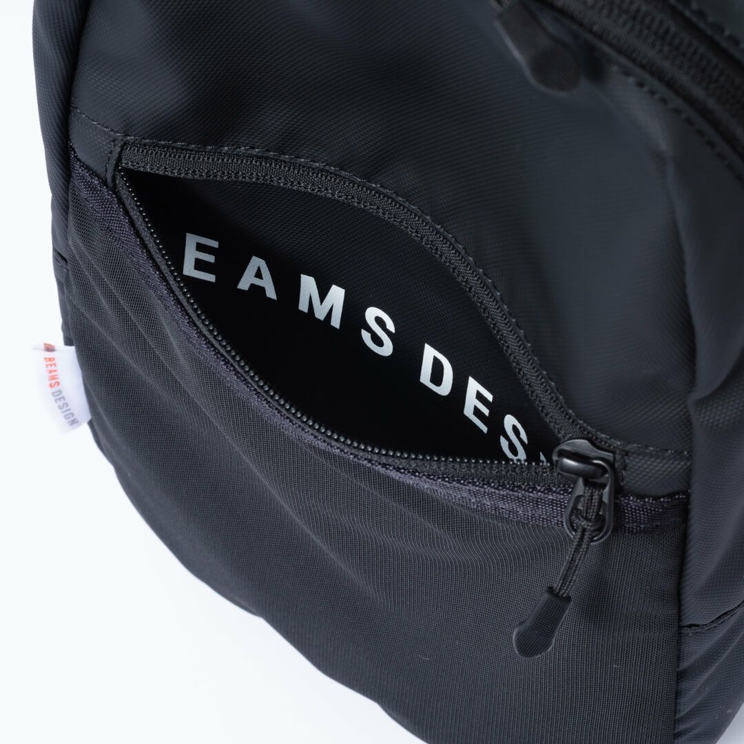 BEAMS DESIGN ELASTIC MESH ボディバッグ【BMMH0BS4】 ブラック