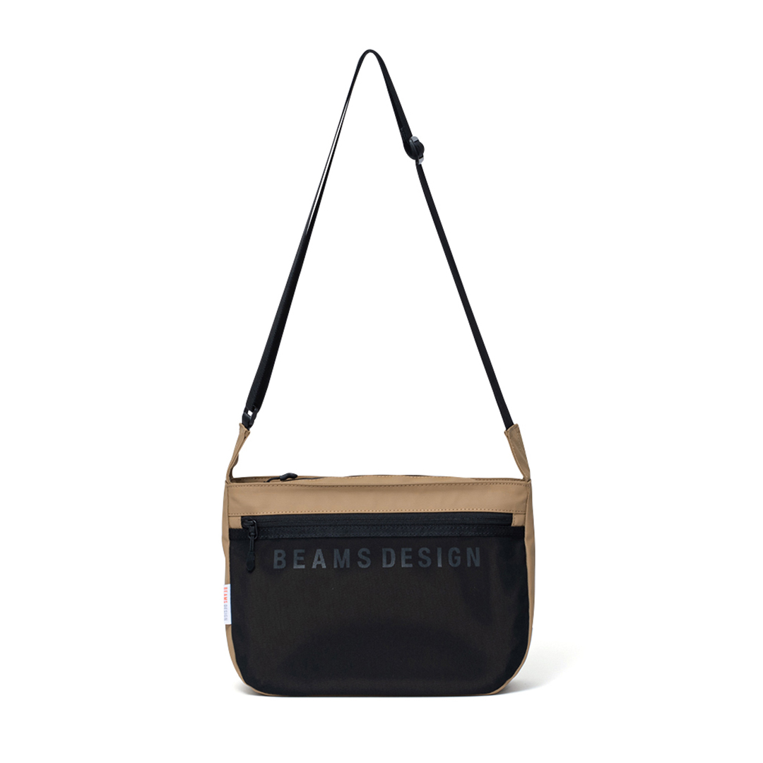 BEAMS DESIGNE LASTIC MESH ショルダーバッグ【BMMH0BS6】 サンドベージュ