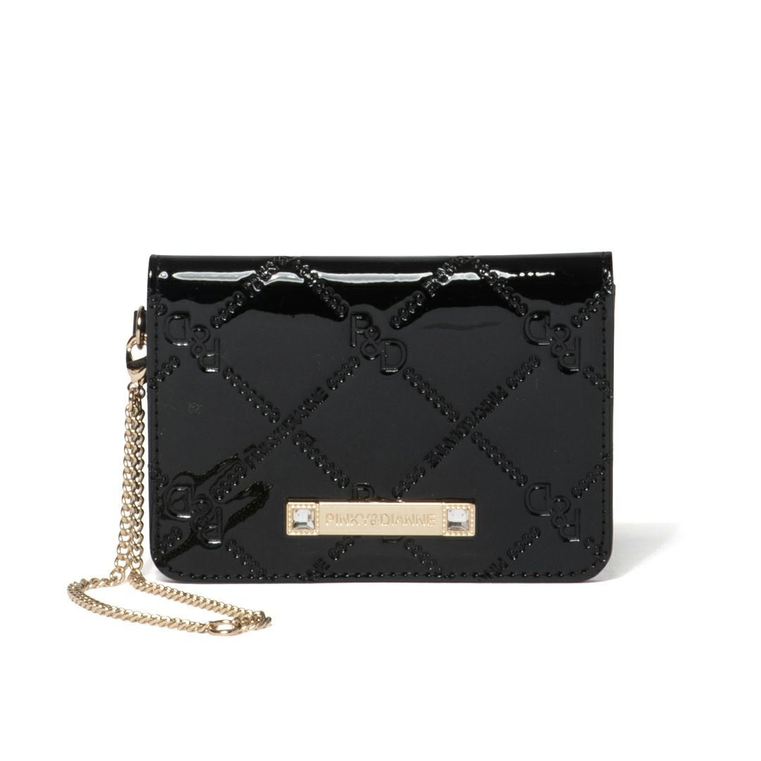 PINKY&DIANNE コモンエナメル パスケース ブラック