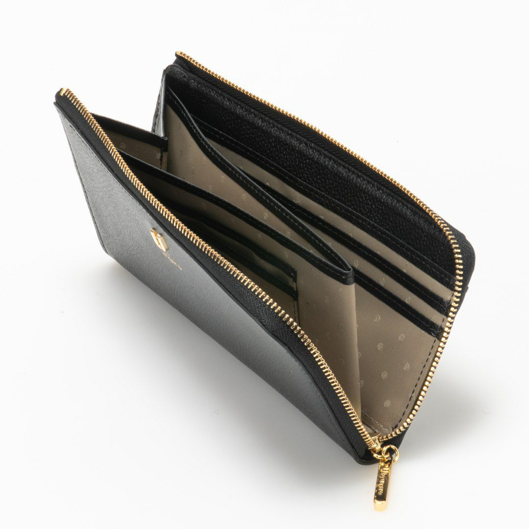 U by ungaro オルガ L字ファスナー長財布 ブラック