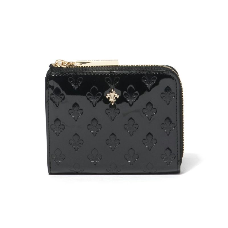 【11/28(木)発売 GLOW1月号掲載】PATRICK COX グリッターリリー L字ファスナー折り財布 ブラック