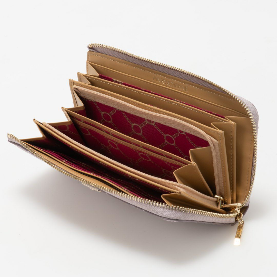 PINKY&DIANNE &ユニオン L字ファスナー長財布 ラベンダー