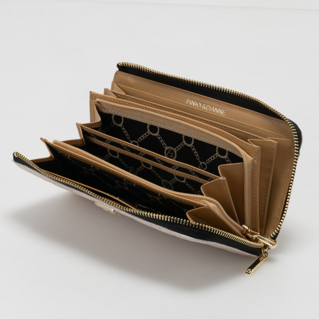 PINKY&DIANNE &ユニオン L字ファスナー長財布 パールホワイト