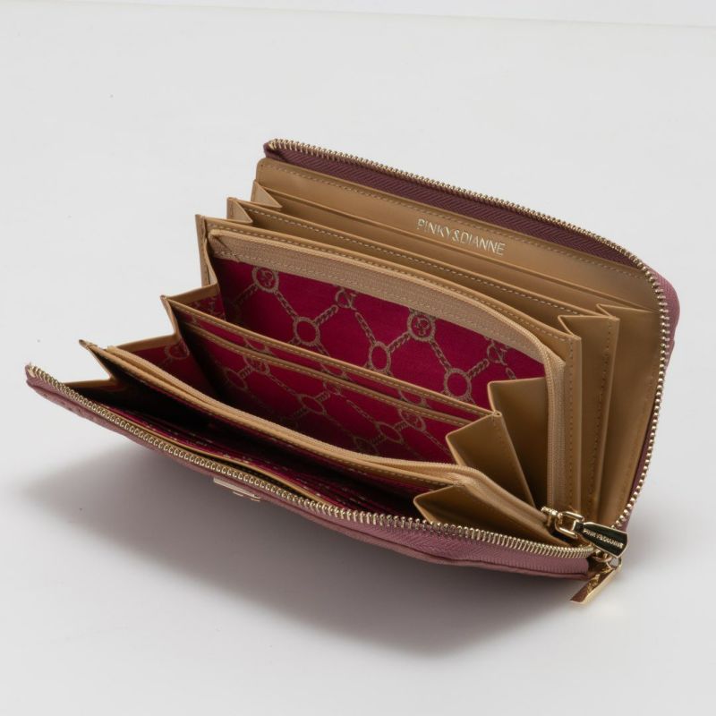 PINKY&DIANNE &ユニオン L字ファスナー長財布 ローズピンク