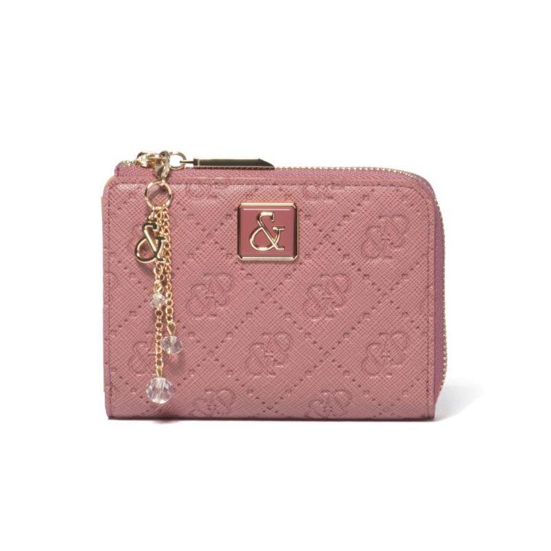 PINKY&DIANNE<br>&ユニオン L字ファスナー折り財布［ピンキー＆ダイアン］ローズピンク