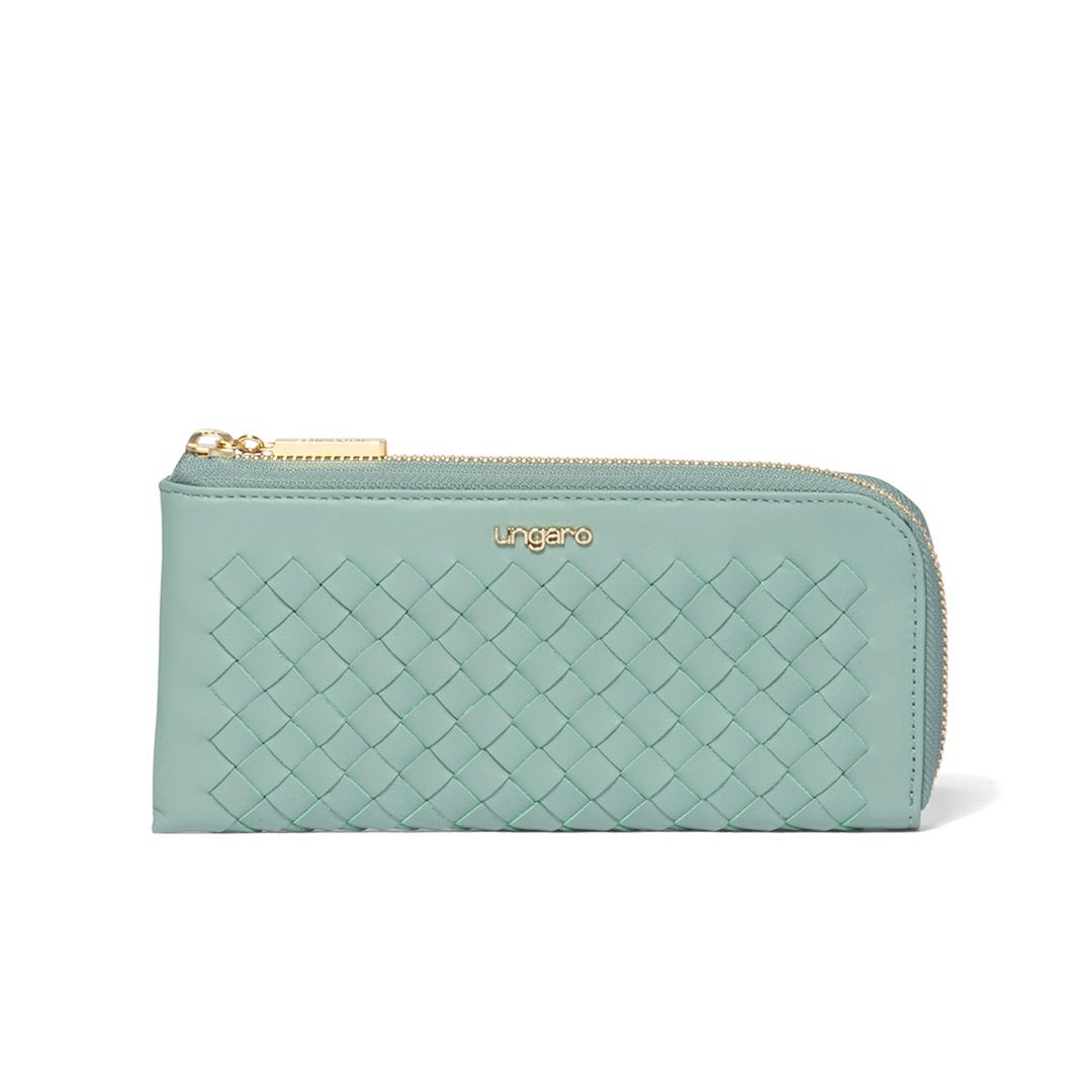 U by ungaro ララ L字ファスナー長財布 ブルーグリーン